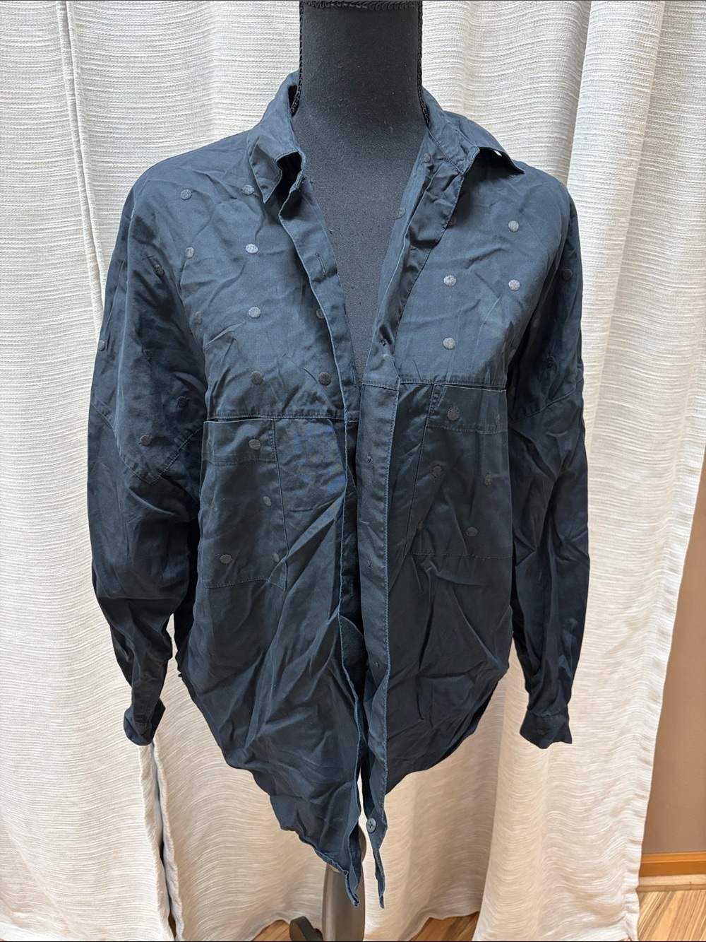 Banana Republic Black Cotton Button-Up Shirt